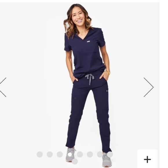 Navy Yola Scrub Bottoms - PETITE - Picture 2 of 3